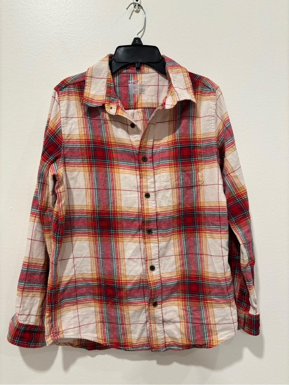 Boy’s Red Plaid Button-Up Shirt